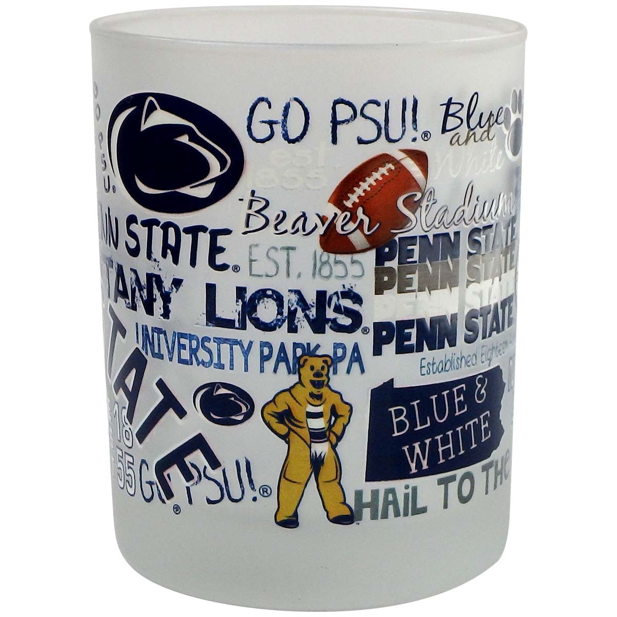frosted rocks glass with assorted Penn State graphics image 2